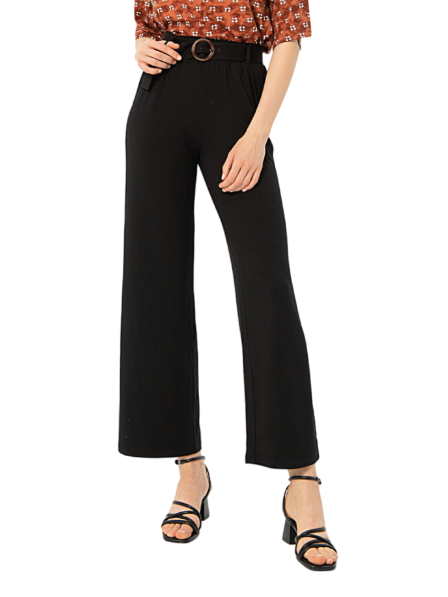 Surkana pantaloni vita alta con cintura nero 524ESVI513 00 SURKANA 
