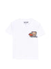 Moschino T-shirt neonato con patch orsetto bianco