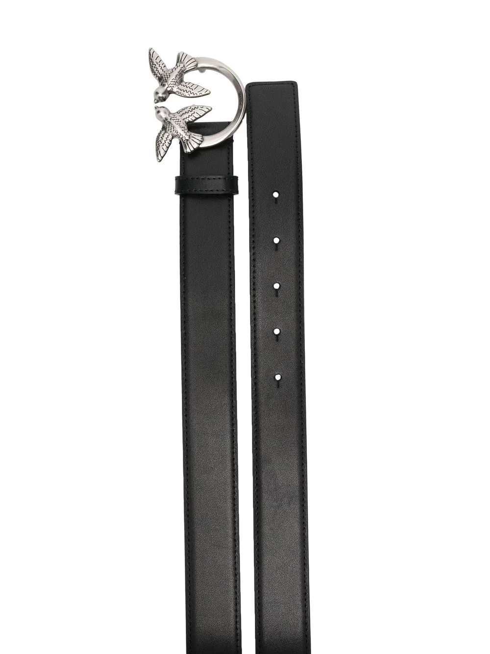 Pinko cintura in pelle con fibbia Love Birds h3 nero argento 100125-A0F1 Z99O PINKO 