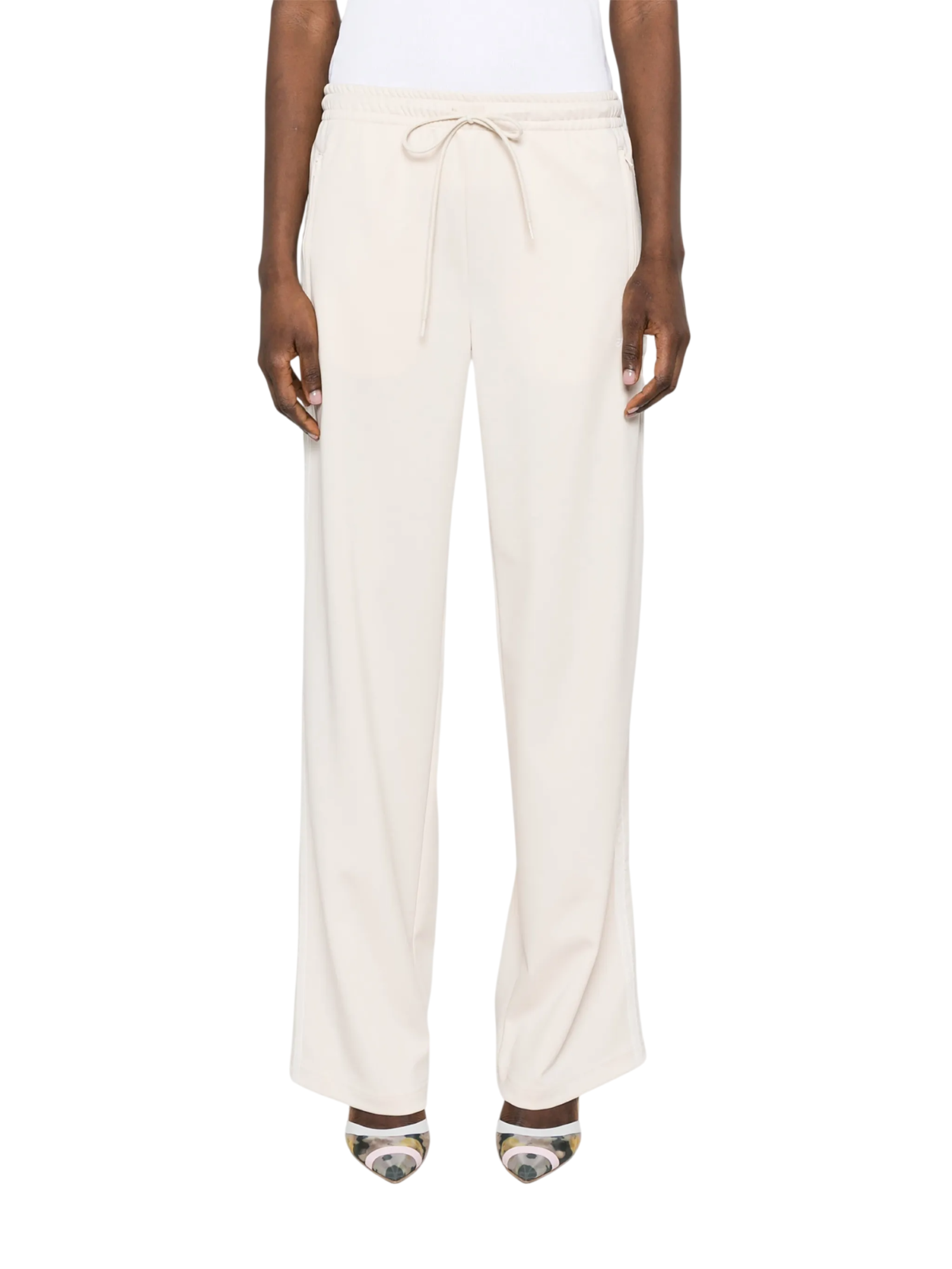 Aniye By pantaloni gamba larga con bande laterali beige chiaro 185068 02477 ANIYE BY 