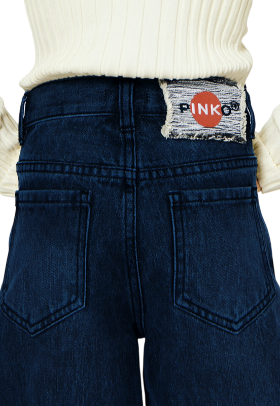 Pinko Kids jeans bambina gamba larga lavaggio blu KFPA022CDF028 D814 PINKO KIDS 