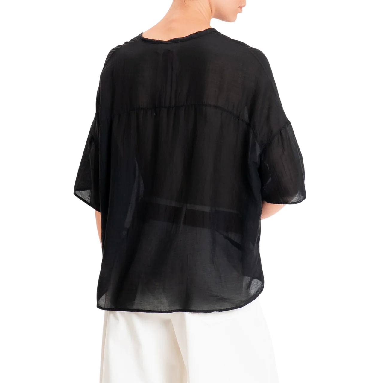 Vicolo camicia donna misto seta nero TAB0670 NERO VICOLO 