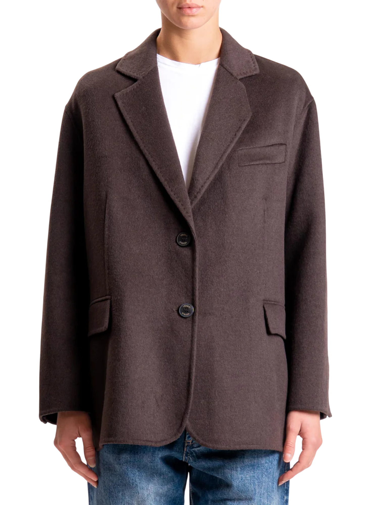 Vicolo cappotto in panno misto lana marrone TF0005 MARRONE VICOLO 