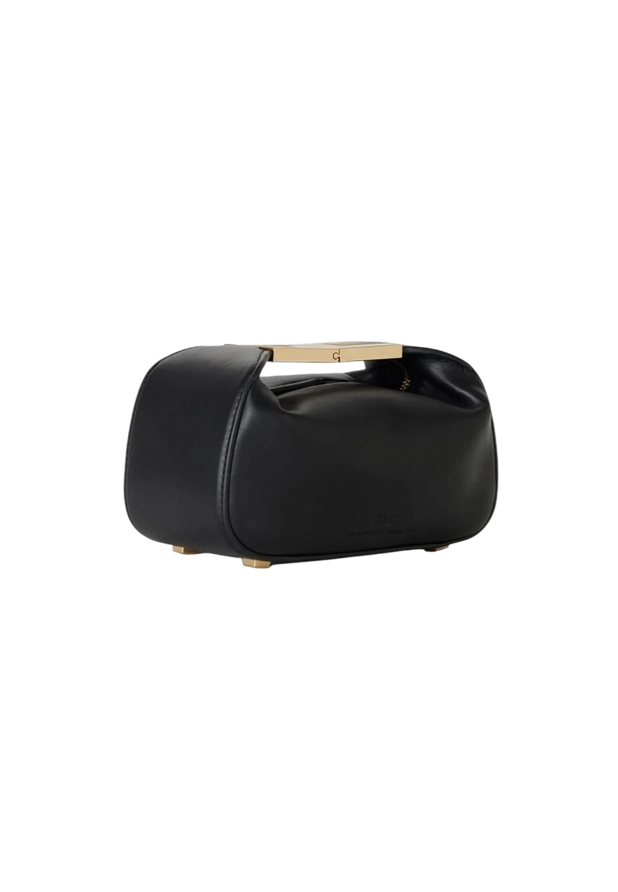 Elisabetta Franchi borsa a mano in ecopelle con placca logo nero BS07A62 110 ELISABETTA FRANCHI 