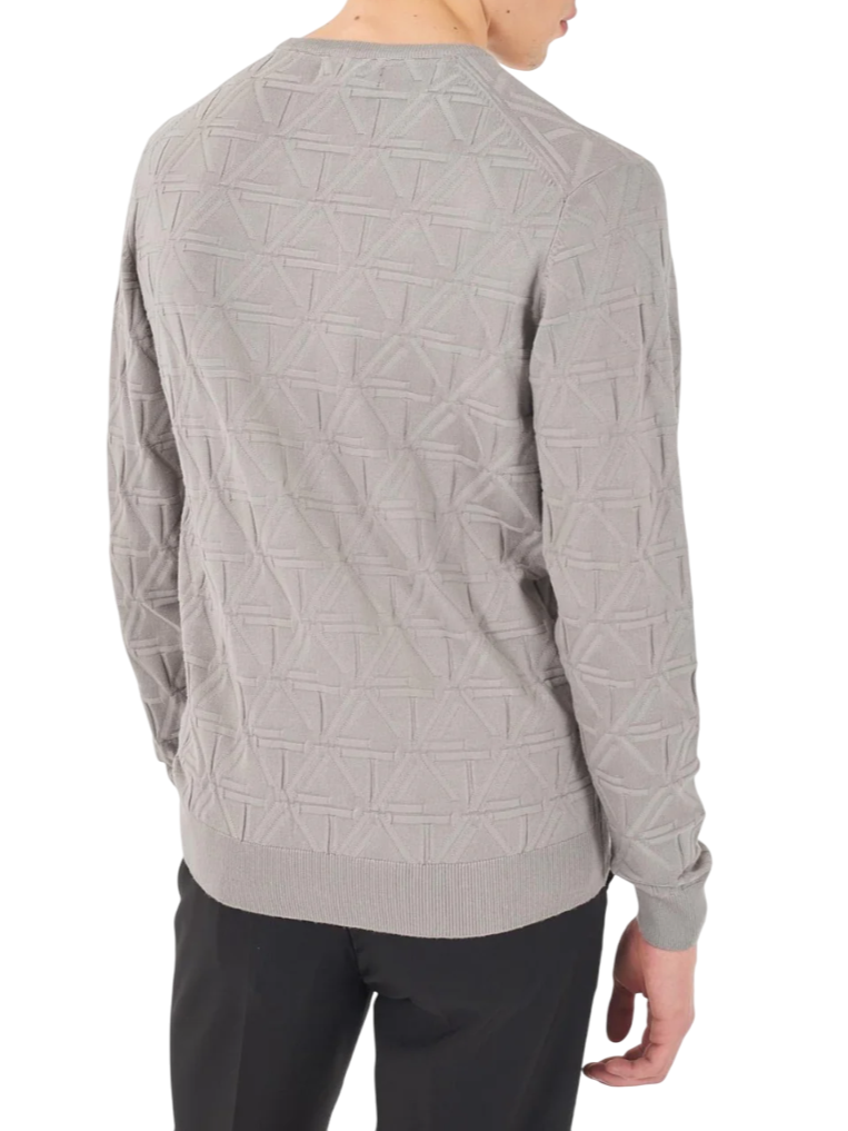Yes Zee maglia uomo in fantasia jacquard grigio M823-MD00 0809 YES-ZEE 