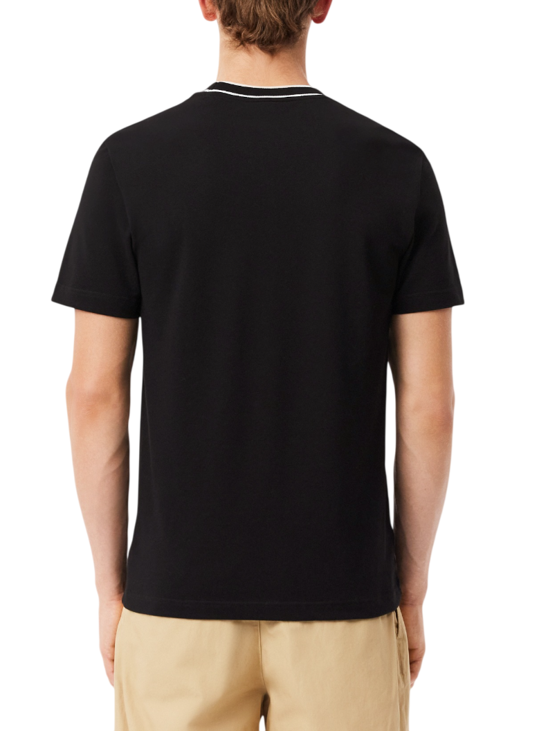 Lacoste T-shirt in piquè con colletto a righe nero TH8174 031 LACOSTE 