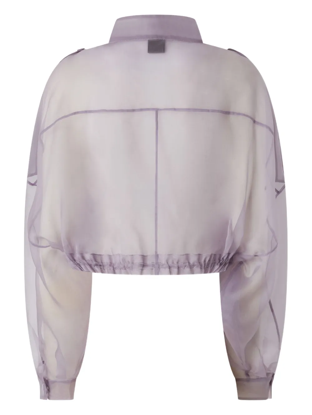 Pinko giacca crop Lanario in organza di seta viola chiaro