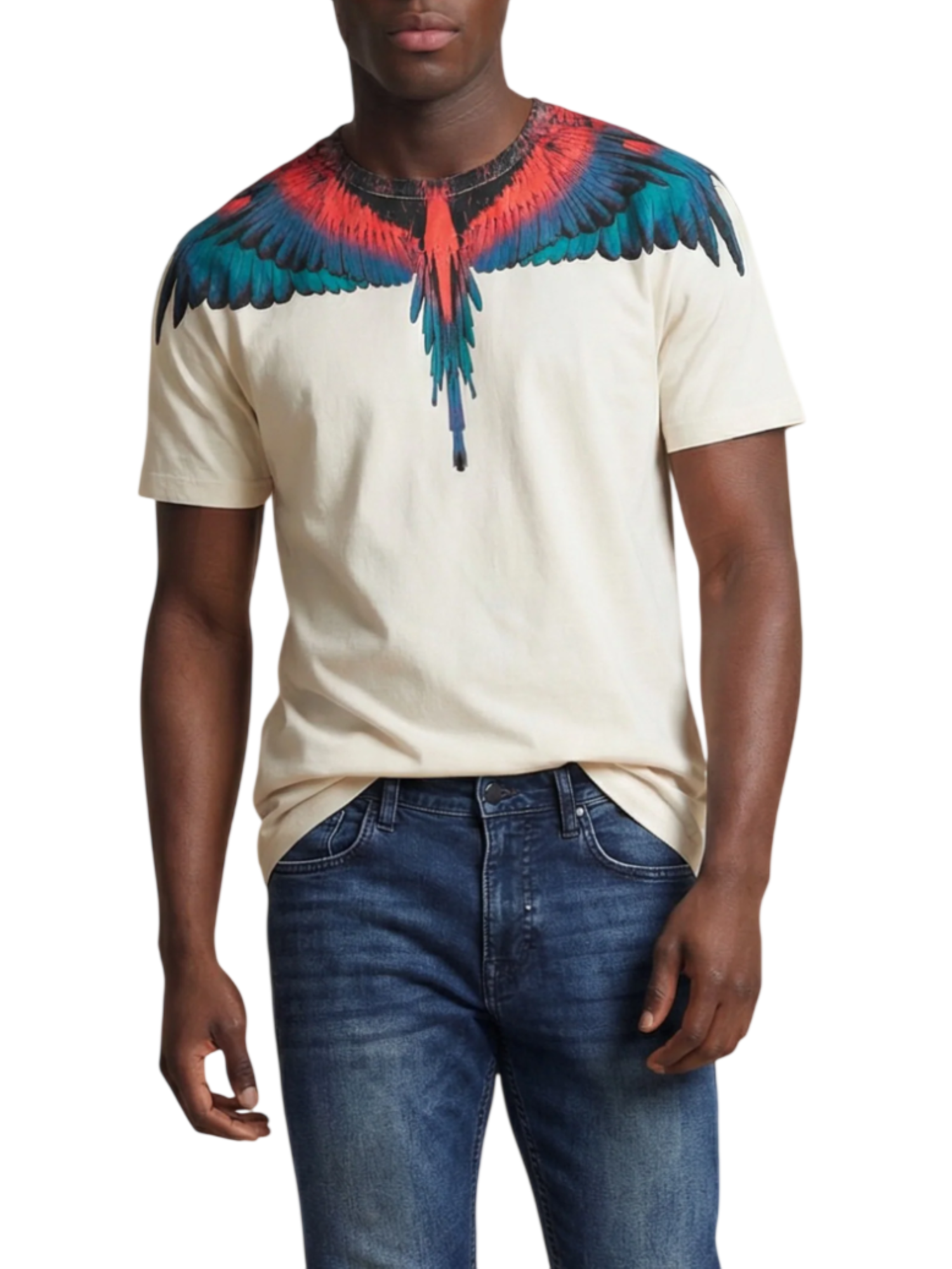 County of Milan T-shirt uomo maniche corte stampa iconica panna CMMATH029 412 COUNTY OF MILAN 