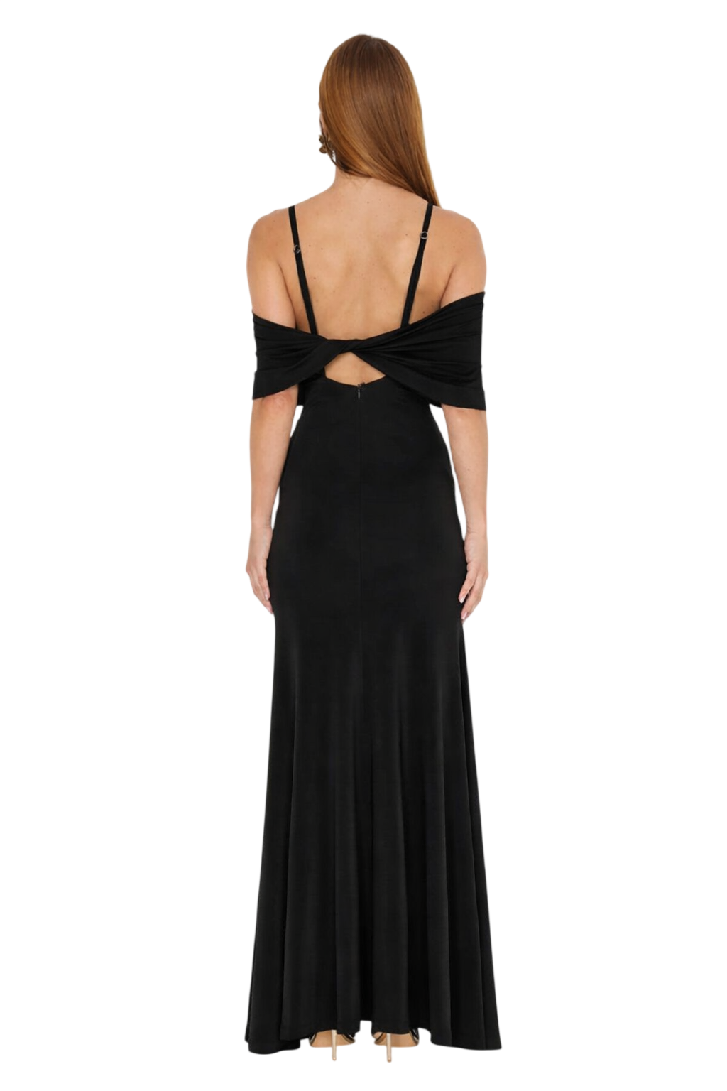 Silence abito lungo Envy in tessuto stretch nero SD9064 BLACK SILENCE 