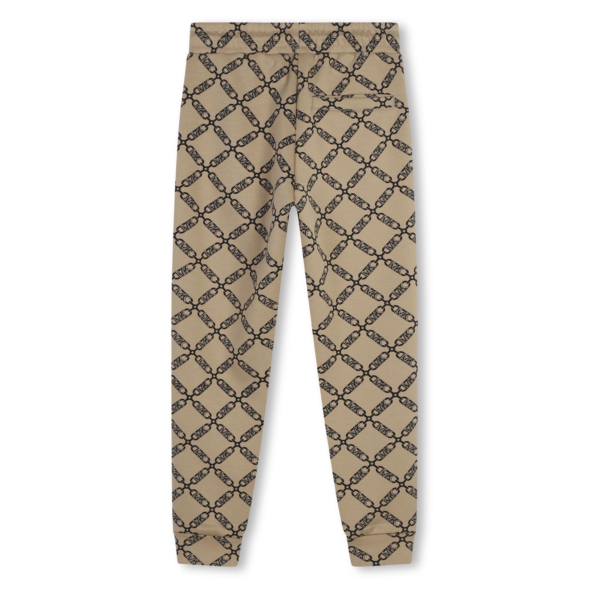Michael Kors pantaloni joggers in fantasia logo monogram beige R30181 BEIGE MICHAEL KORS 