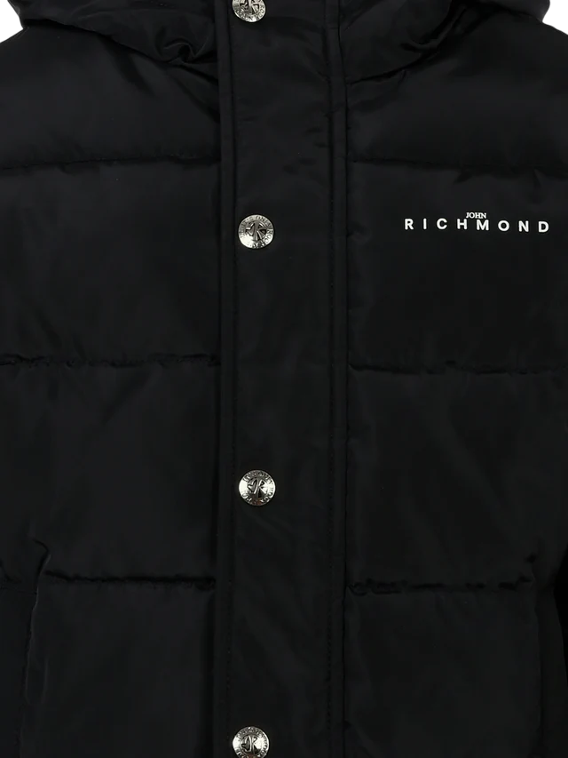 John Richmond piumino bambino con cappuccio nero RBA25233PI BLACK John RICHMOND 