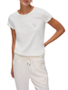 Liu Jo T-shirt manica corta con logo strass panna
