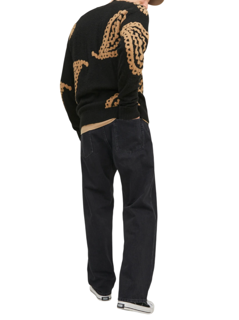 Jack&Jones jeans baggy gamba larga lavaggio nero 12236089 SBD306 JACK&JONES 