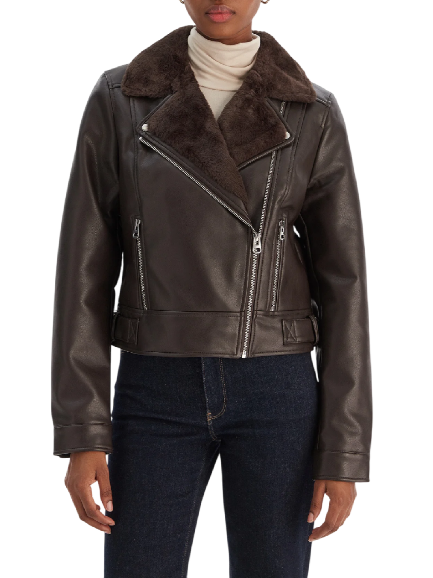 Vero Moda giubbino biker in ecopelle Hailey marrone 10250405 CHOCOLATE TORTE VERO MODA 
