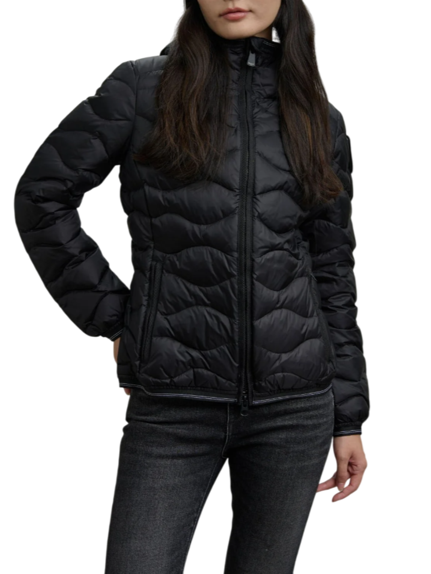 Blauer piumino donna Camelia con cappuccio nero 25WBLDC03095-006047 999EI BLAUER 