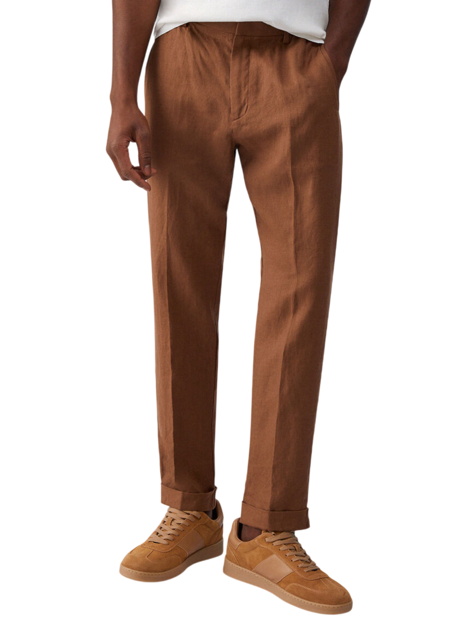 Liu Jo pantaloni uomo in lino marrone QA6095T4346 81124 LIU JO 
