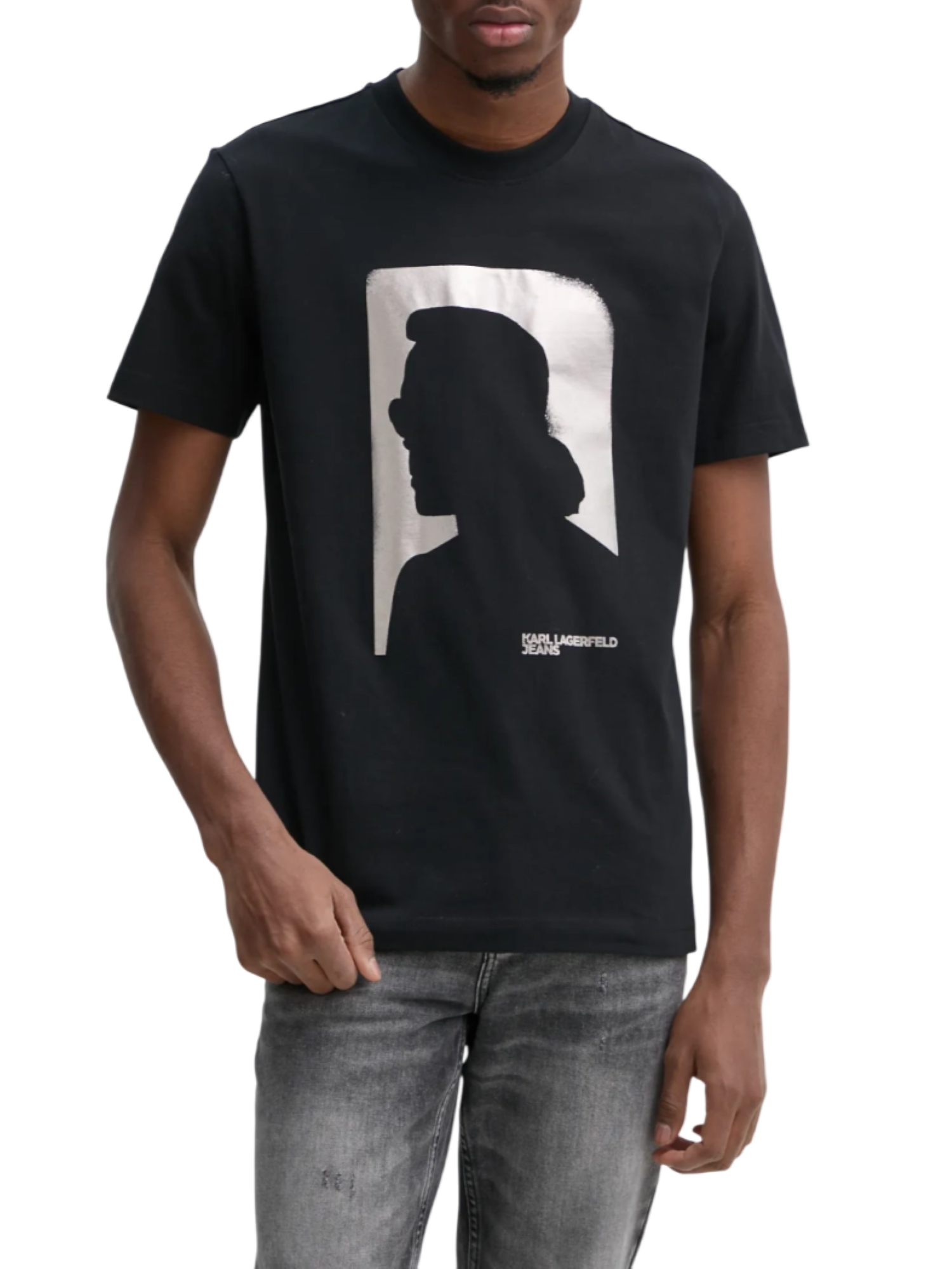 Karl Lagerfeld Jeans T-shirt maniche corte con stampa iconica nero A1M17052 999 KARL LAGERFELD 