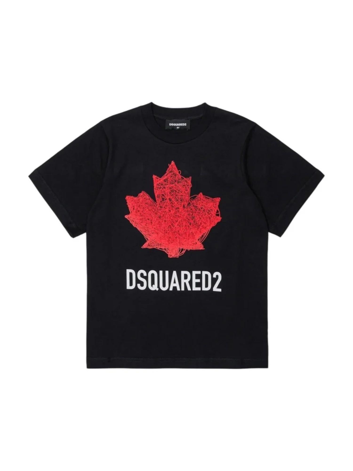 Dsquared2 T-shirt bambino con maxi logo nero DQ3176-D00XM DQ900 DSQUARED2 