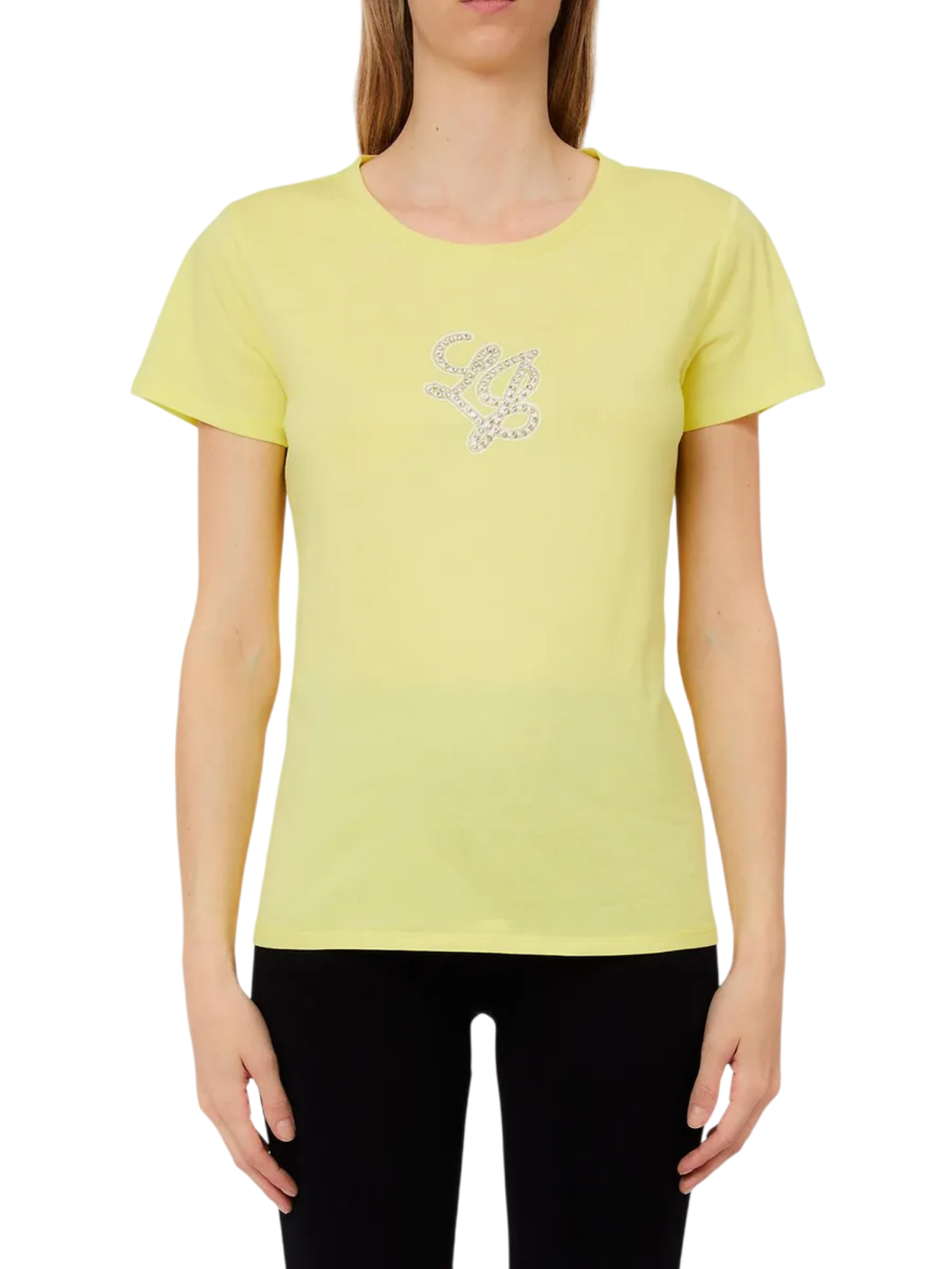 Liu Jo T-shirt manica corta con logo gioiello giallo TA6285JS923 S9949 LIU JO 