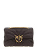 Pinko borsa Love Puff Classic in rafia trapuntata marrone