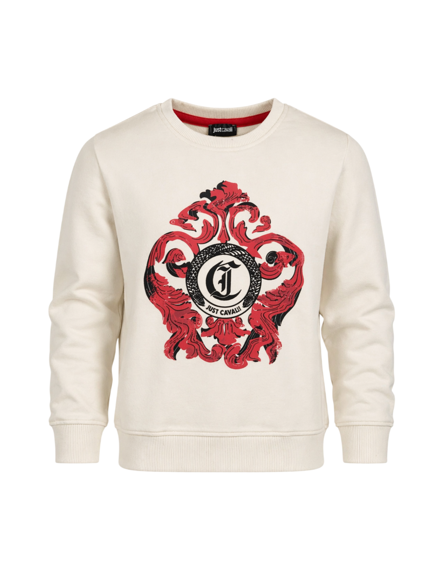 Just Cavalli felpa bambina Ziro con stampa logata panna JIP26055FE WHITE CLOUD DANCER JUST CAVALLI 