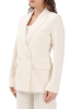 Vicolo giacca doppiopetto con dettagli satin bianco latte