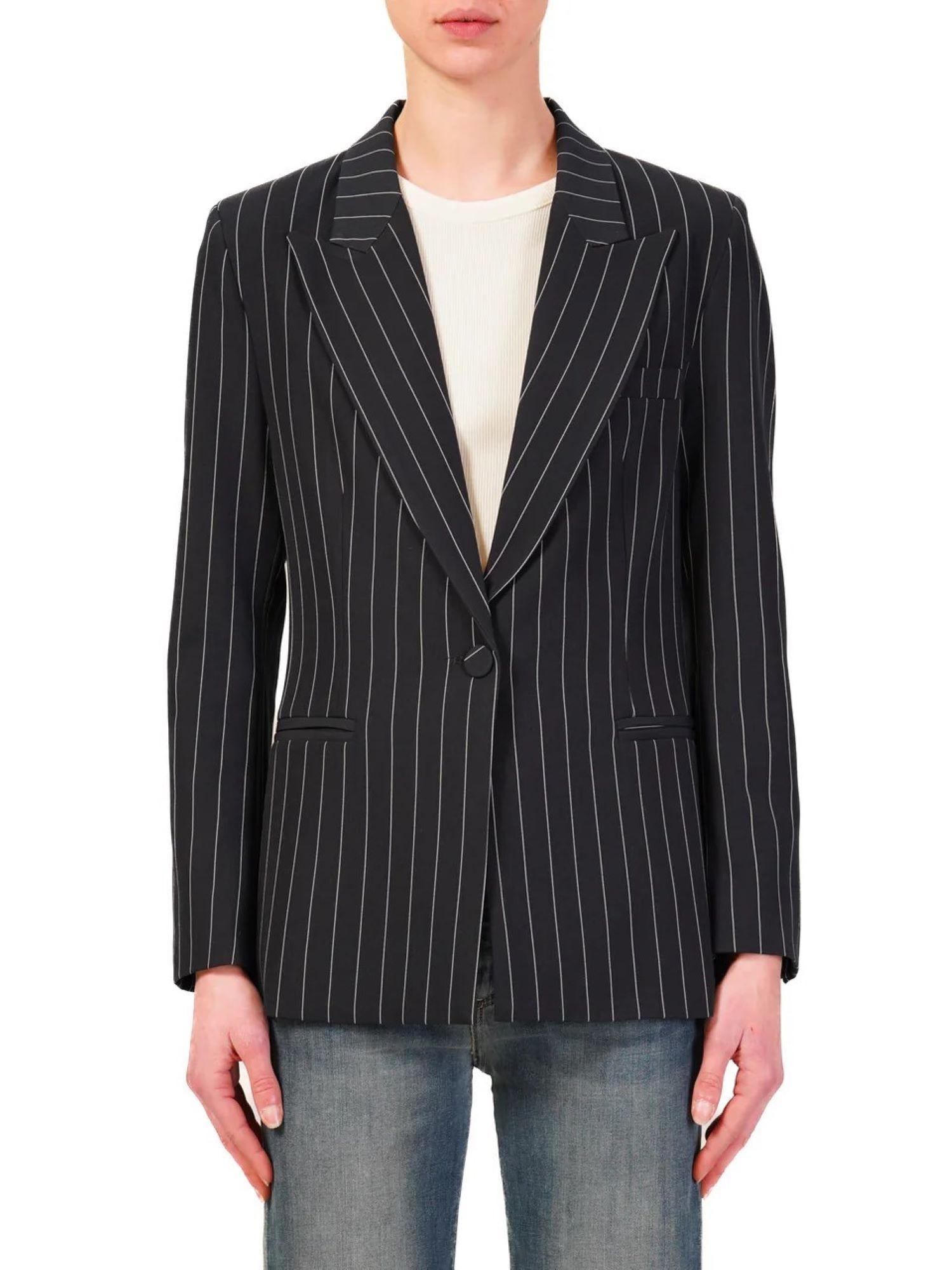 Vicolo giacca blazer monopetto gessata nero