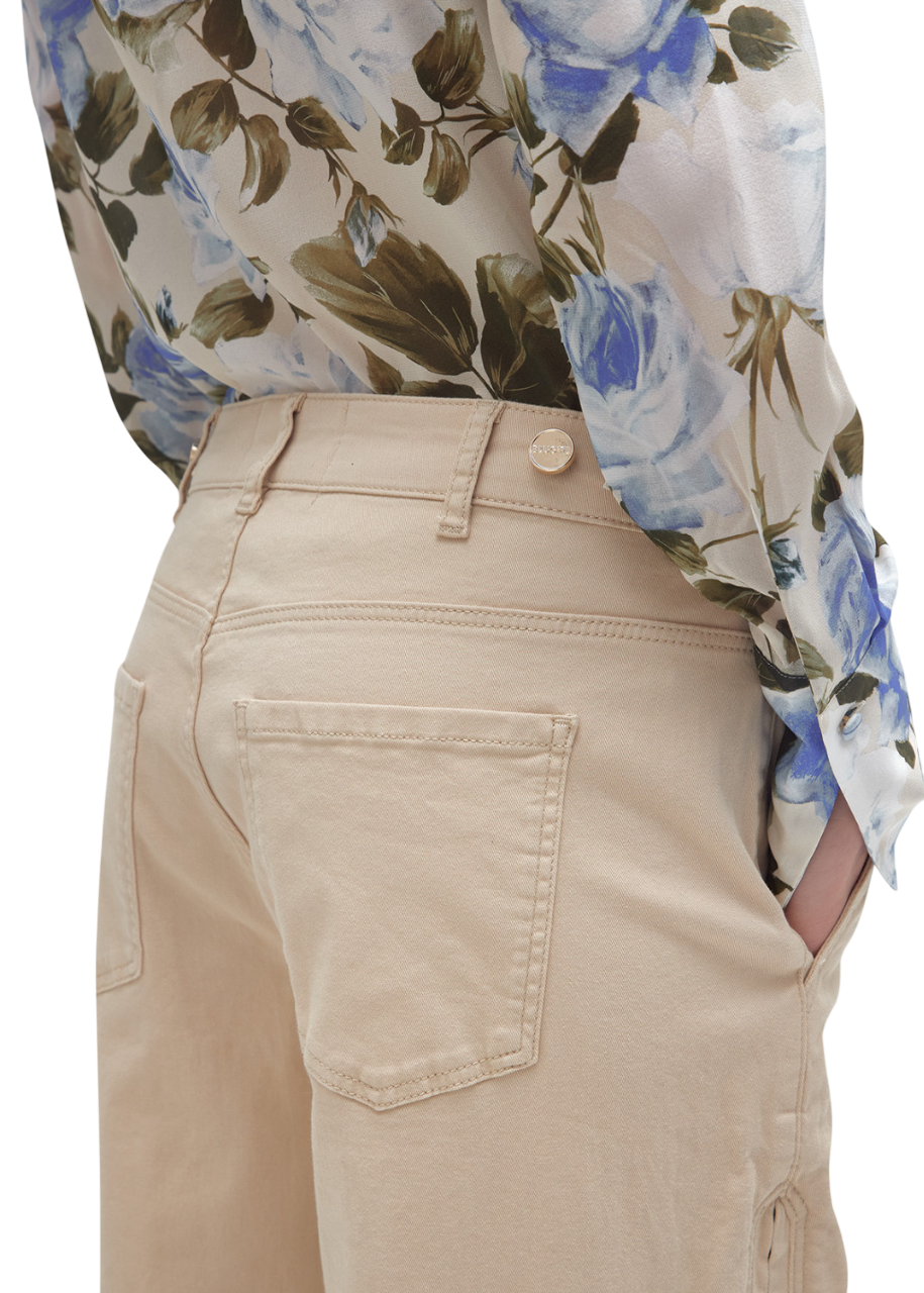 Blugirl jeans gamba larga con cerniere beige