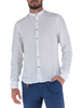 Yes Zee camicia alla coreana in lino manica lunga bianco