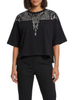 County of Milan T-shirt crop donna con stampa iconica nero