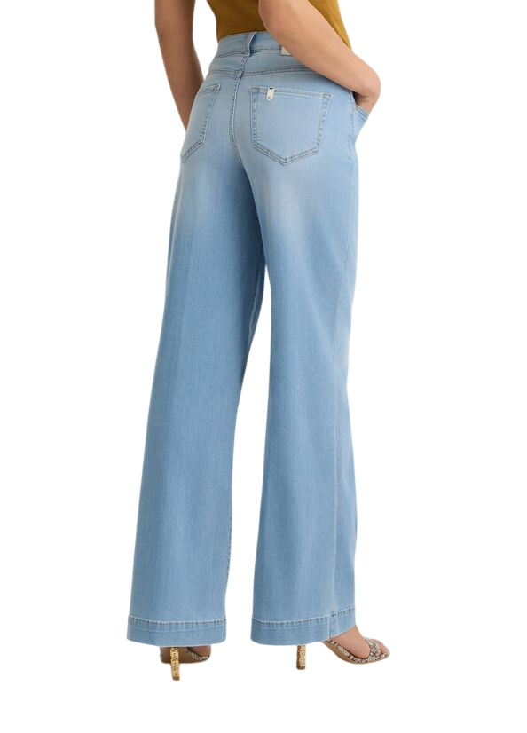 Liu Jo jeans a zampa in denim stretch lavaggio blu chiaro