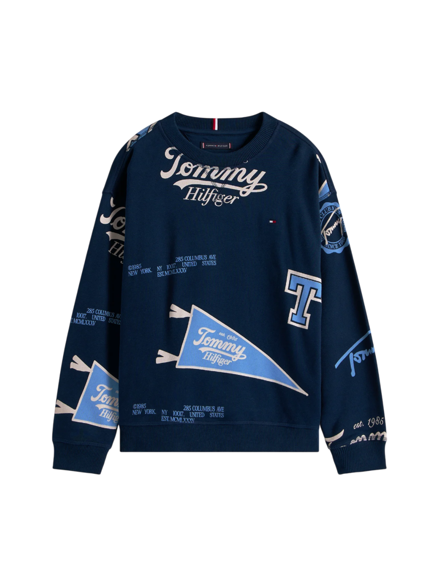 Tommy Hilfiger felpa bambino con stampe logo blu KB0KB09804 C1G Tommy Hilfiger 