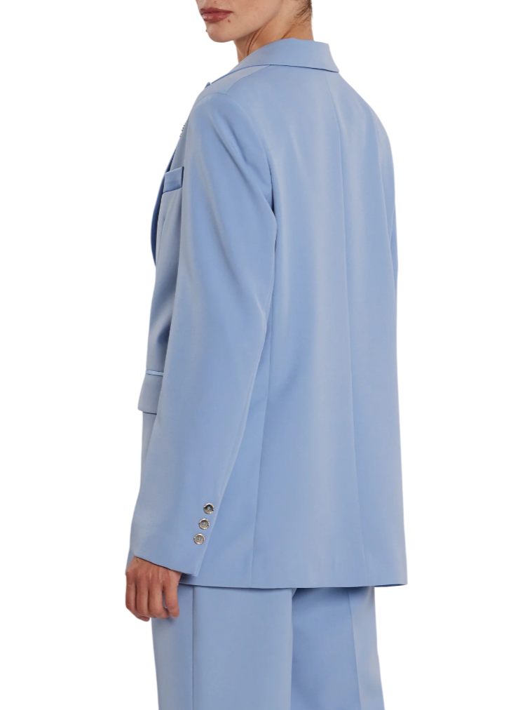 Relish giacca blazer Satyne con dettagli satin celeste SATYNE 1771 RELISH 