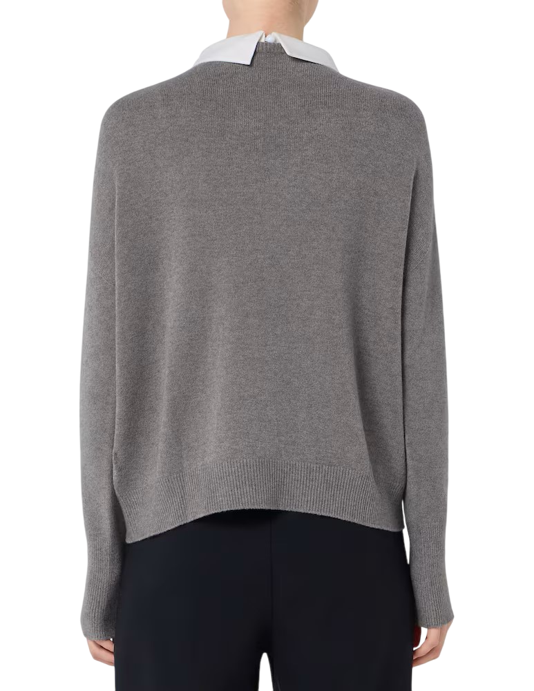 Sandro Ferrone maglia donna con colletto gioiello grigio S9YBFNANTES GRIGIO Sandro FERRONE 
