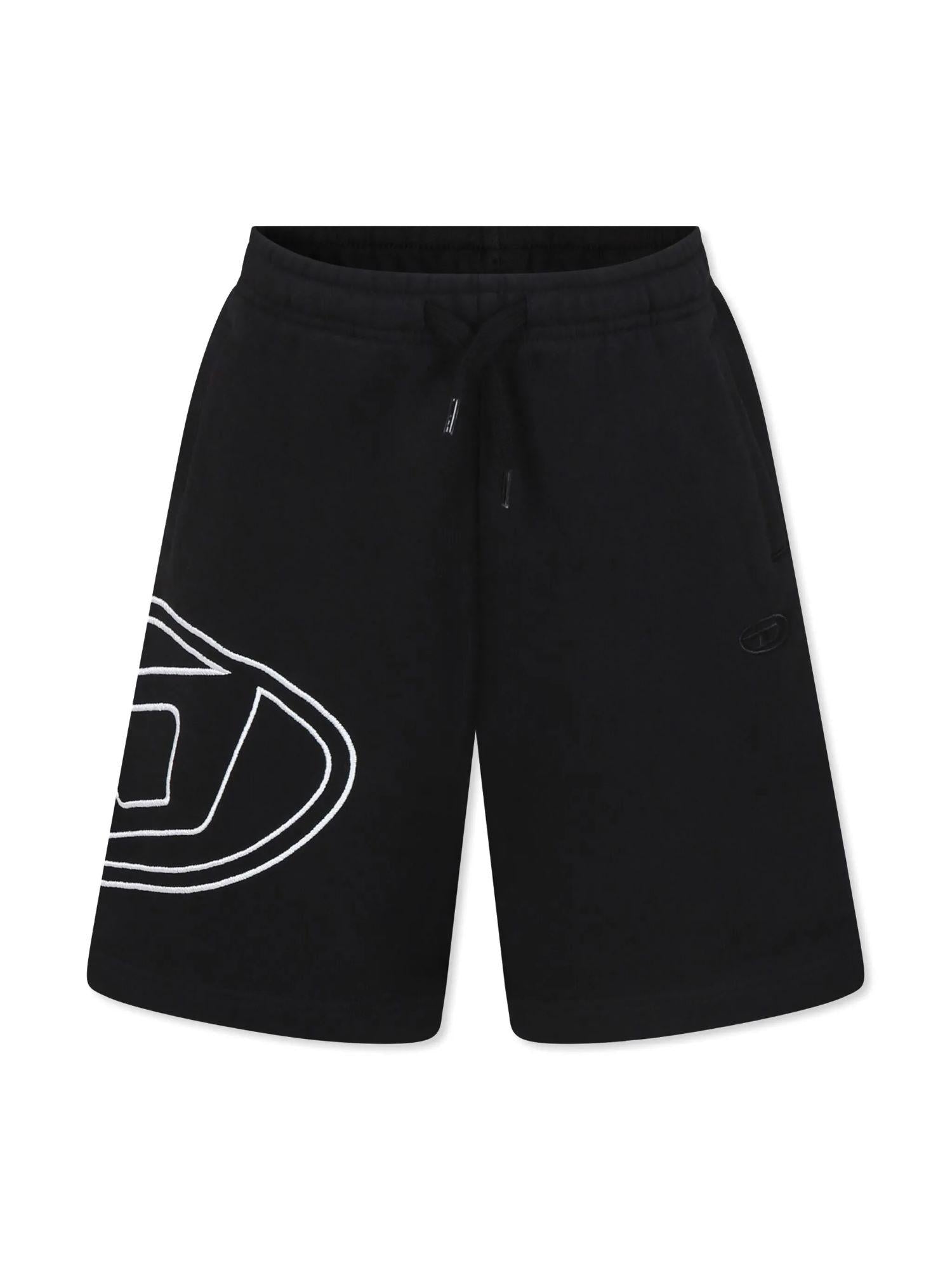 Diesel shorts in felpa con maxi logo iconico nero J02273-0GYCJ K900 DIESEL 