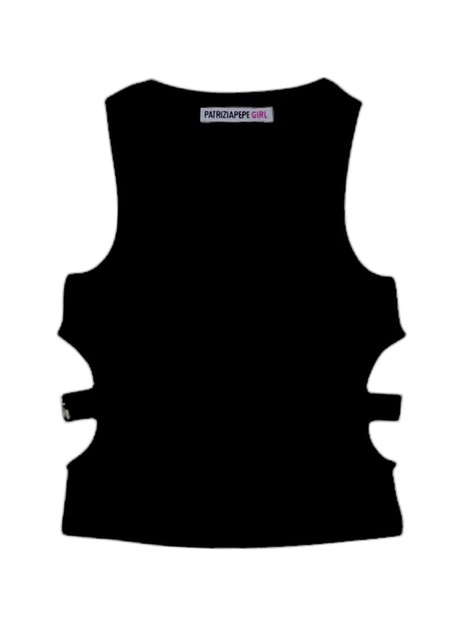 Patrizia Pepe top a costine con cut out nero 7M0894-J267 K103 PATRIZIA PEPE 