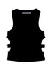 Patrizia Pepe top a costine con cut out nero