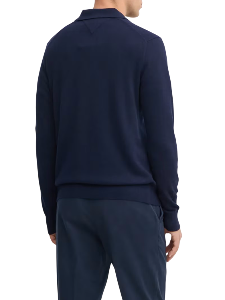 Tommy Hilfiger polo uomo misto cashmere blu MW0MW36519 DW5 Tommy Hilfiger 