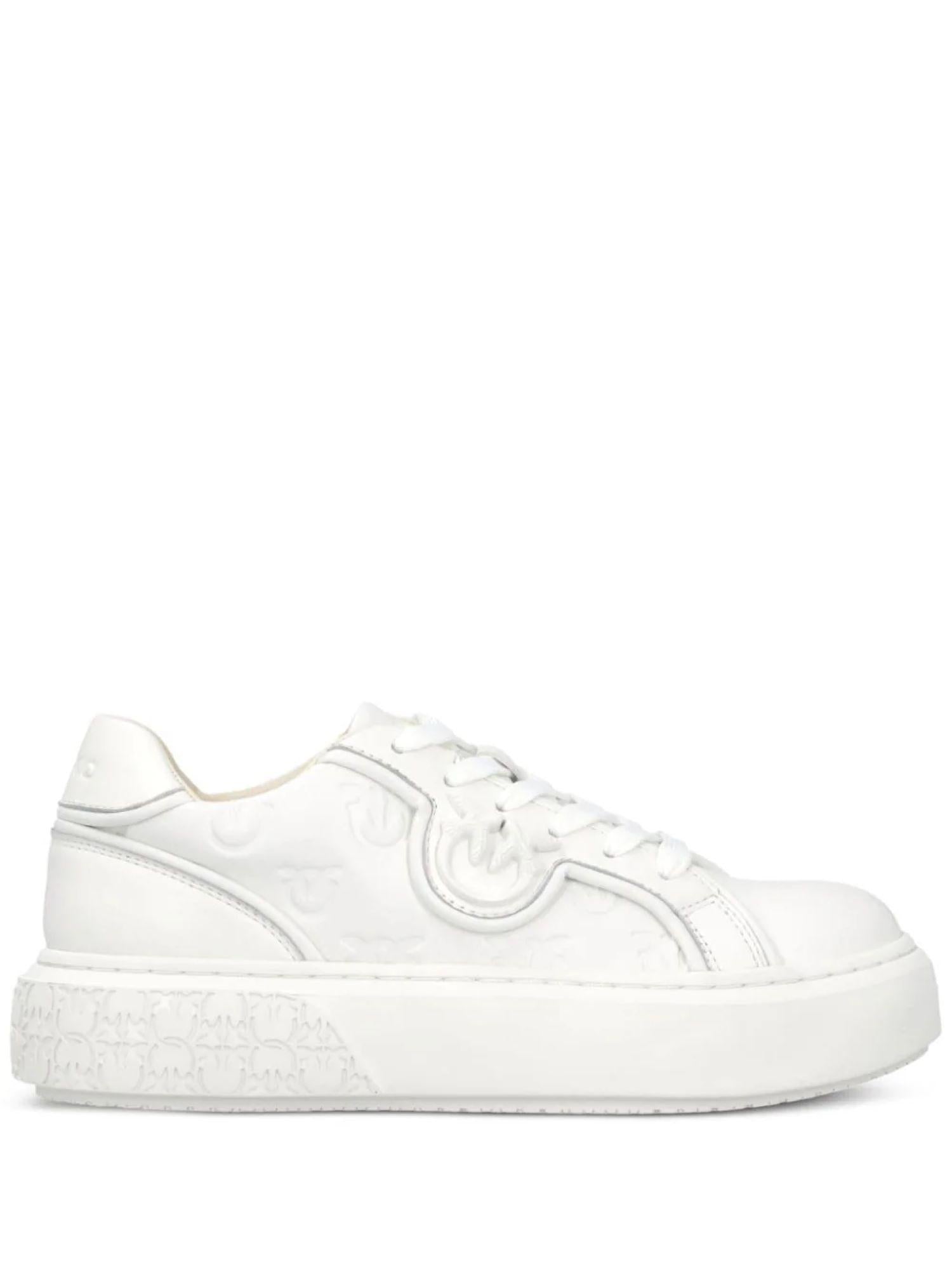 Pinko sneakers Yoko in pelle con logo imprimè bianco