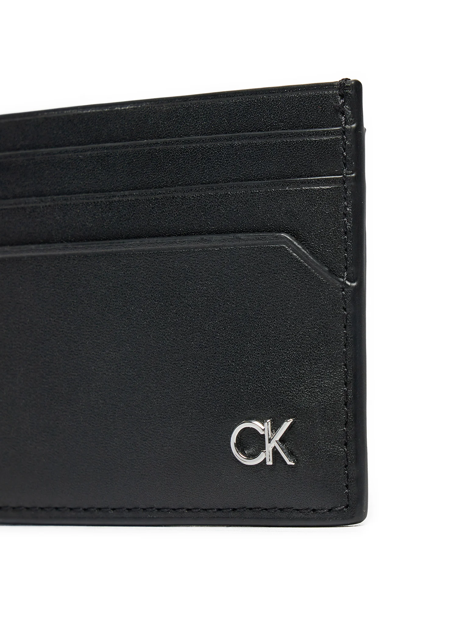 Calvin Klein portacarte in ecopelle con logo monogram nero