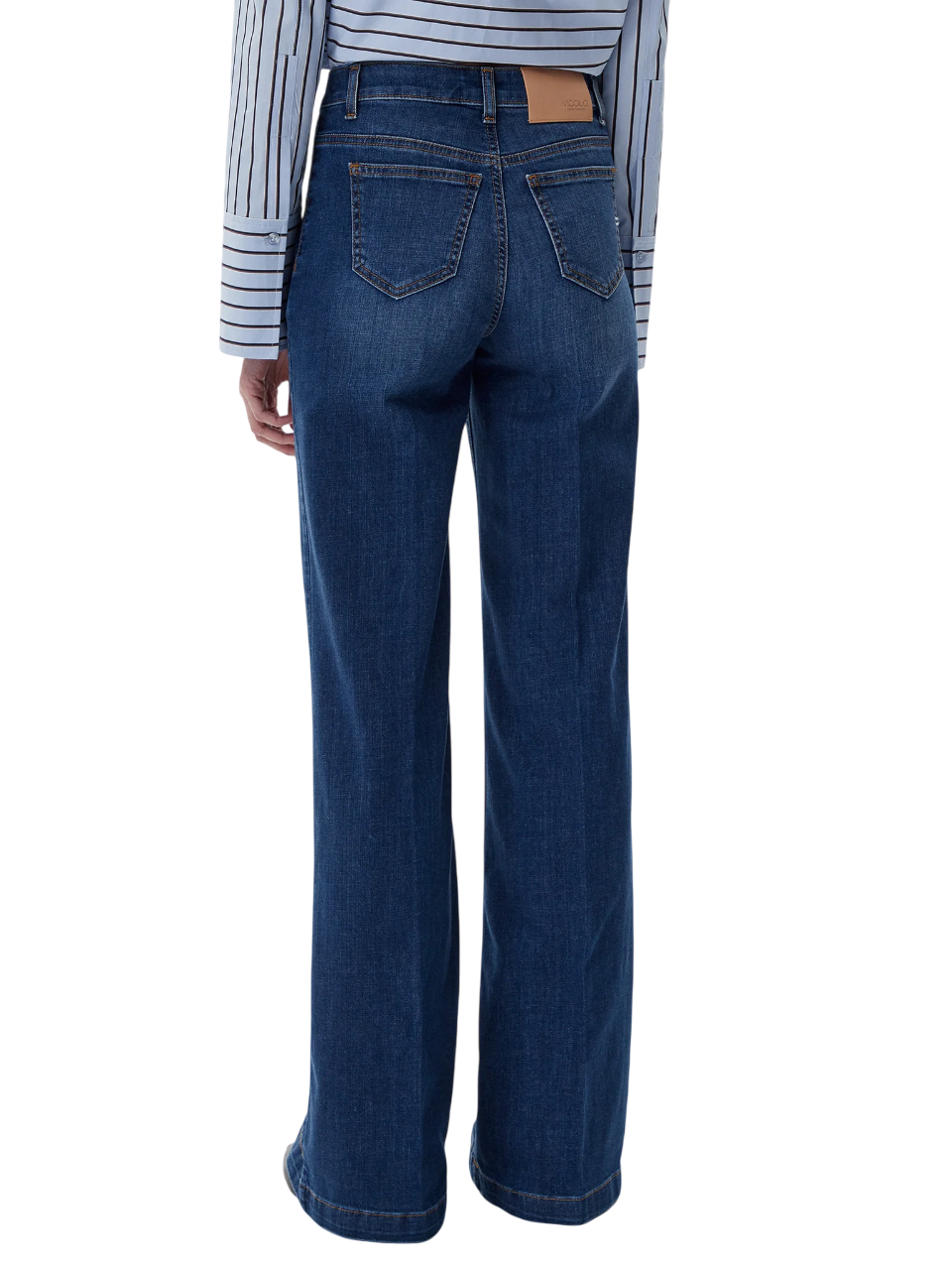 Vicolo jeans a zampa Giudith vita alta con bottoni lavaggio scuro DD5078 LAV.SCURO VICOLO 