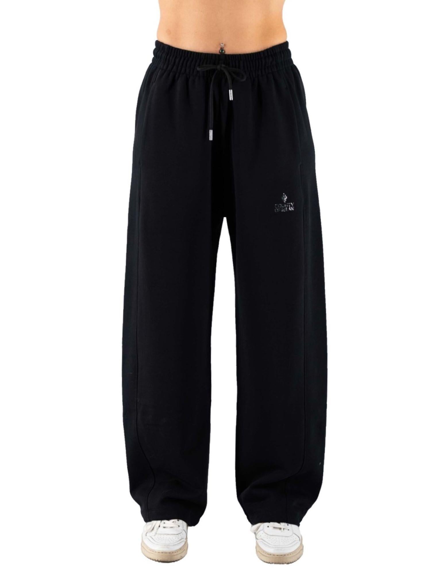 County of Milan pantaloni donna gamba larga nero CM30031 NERO COUNTY OF MILAN 