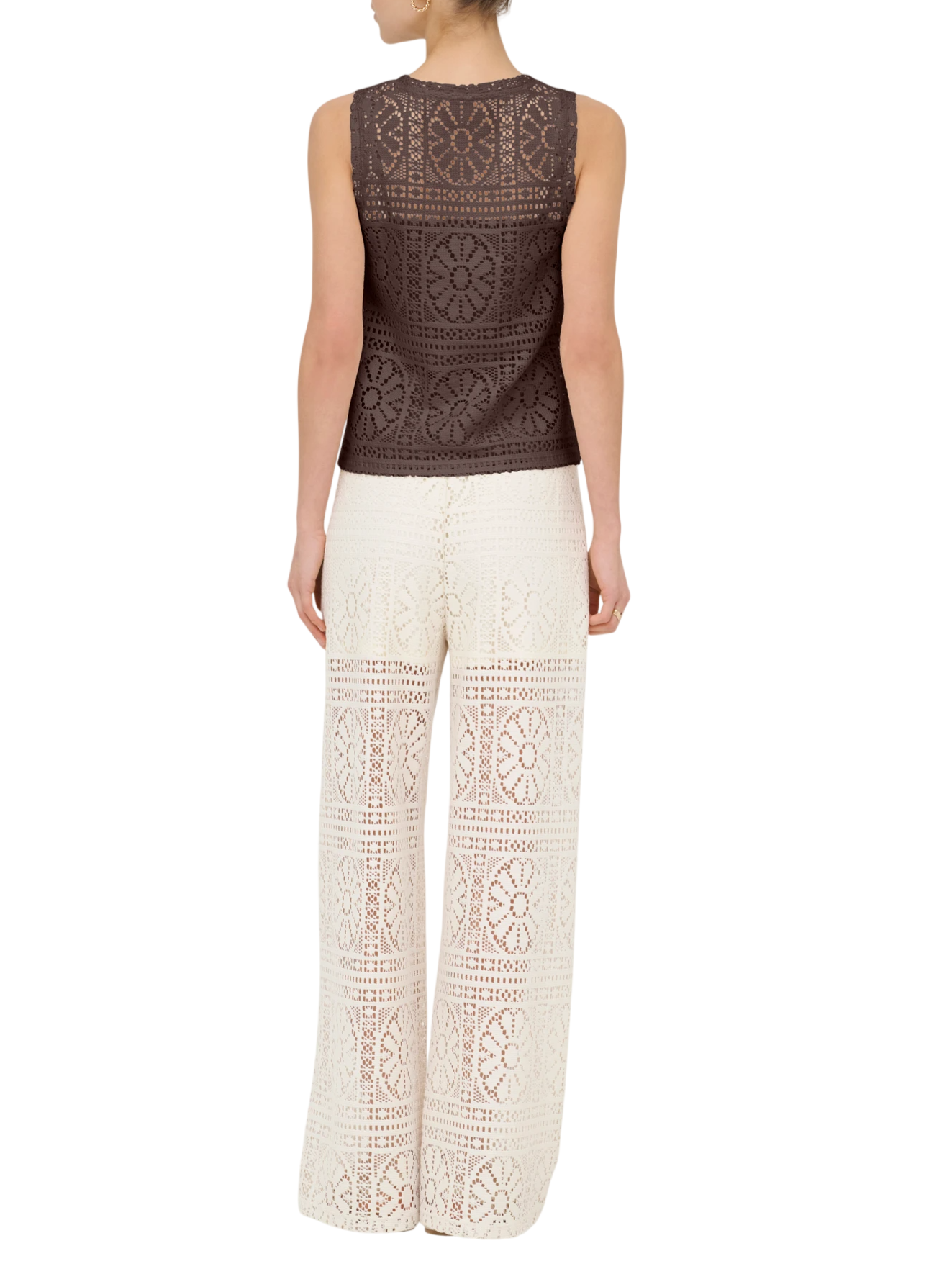 Only top crochet donna marrone 15372105 SHOPPING BAG ONLY 