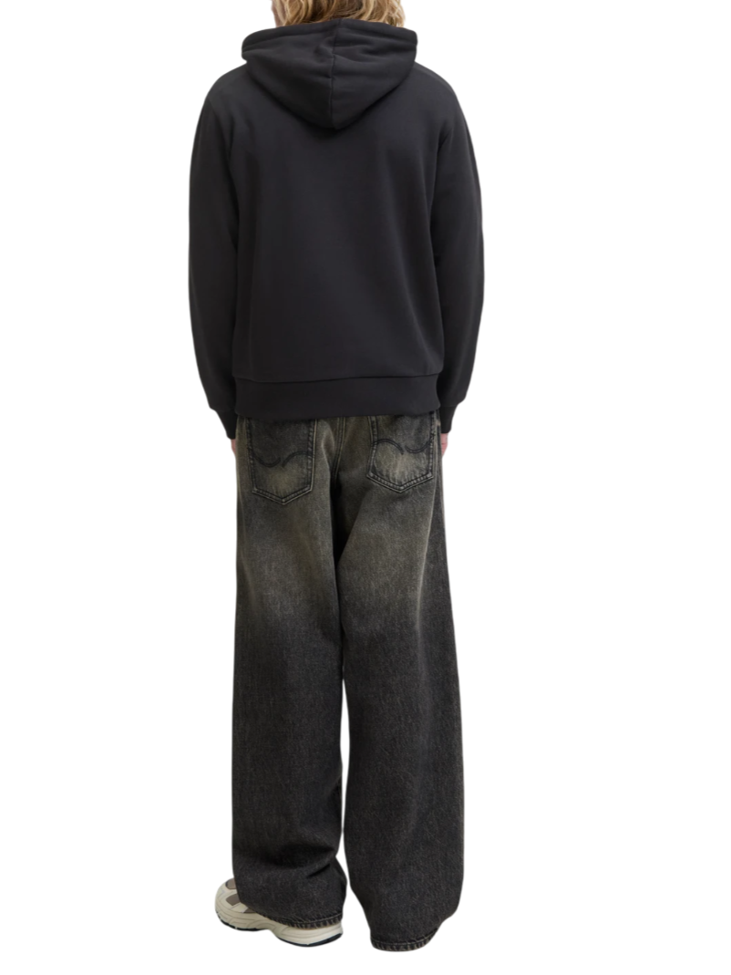Jack&Jones felpa uomo con cappuccio nero 12279261 BLACK JACK&JONES 