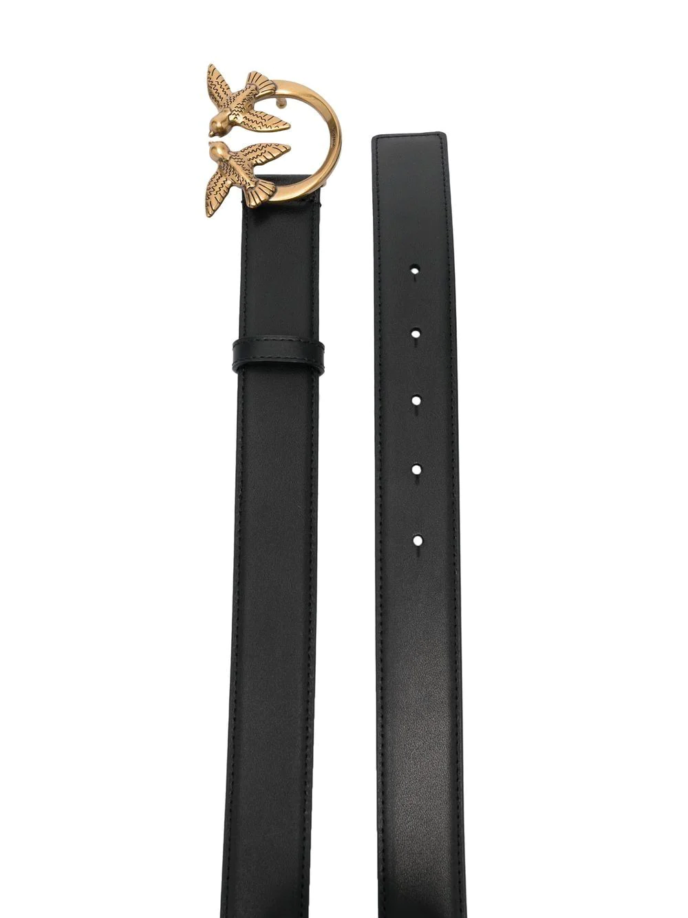 Pinko cintura in pelle con fibbia Love Birds h3 nero argento 100125-A0F1 Z99O PINKO 